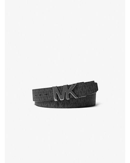 Michael Kors White 4-in-1 Signature Logo Belt Box Set for men