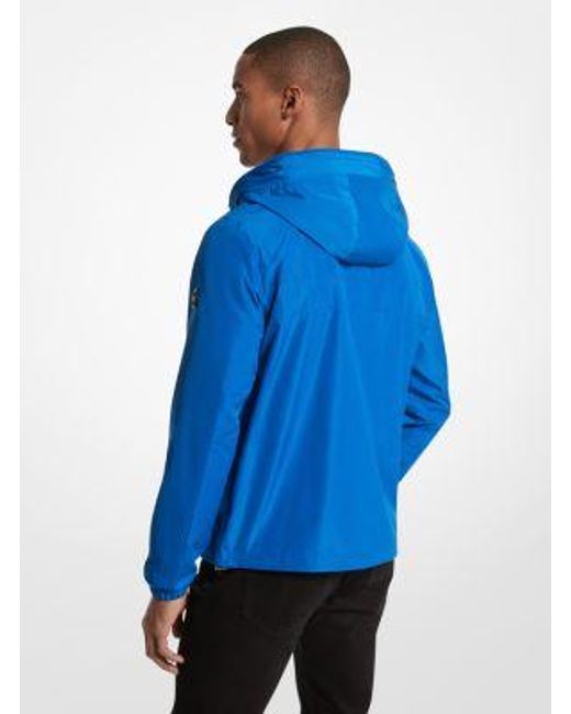 Michael Kors Blue Logo Tape Woven Windbreaker Jacket for men
