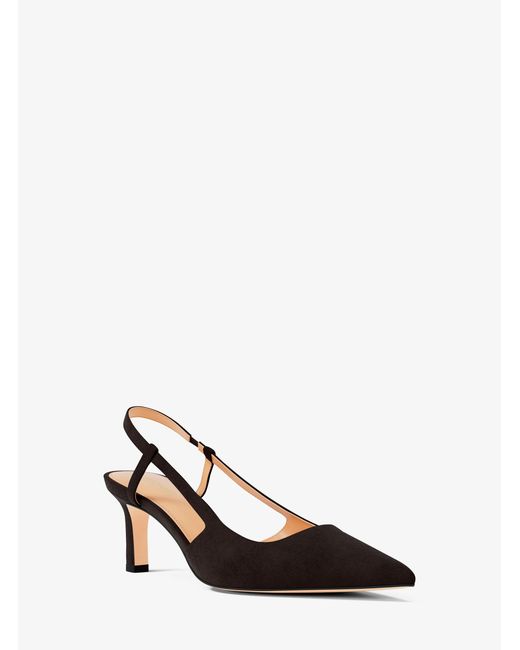 MICHAEL Michael Kors White Mk Alora Suede Slingback Pump