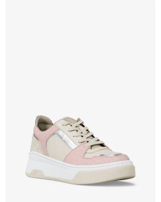 Michael Kors White Lexi Mixed-Media Sneaker