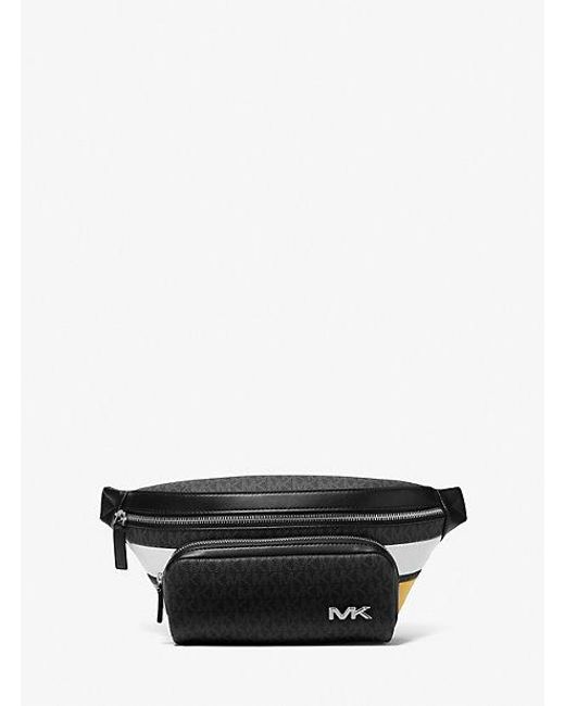 Michael Kors White Rivington Striped Logo Belt Bag for men