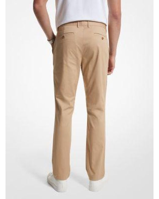 Michael Kors Natural Slim-fit Cotton Blend Chino Pants for men