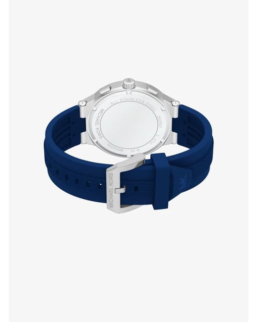 Michael Kors Blue Oversized Billie-Tone And Silicone Watch for men