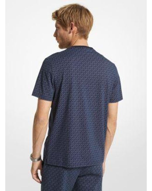 Michael Kors Blue Logo Cotton T-shirt for men