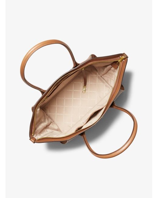 Michael Kors Avril Extralarge Leather Topzip Tote Bag in Brown Lyst