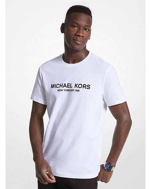 Michael Kors White Logo Cotton T-shirt for men