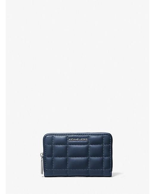 Michael Kors Blue Mk Small Quilted Leather Wallet