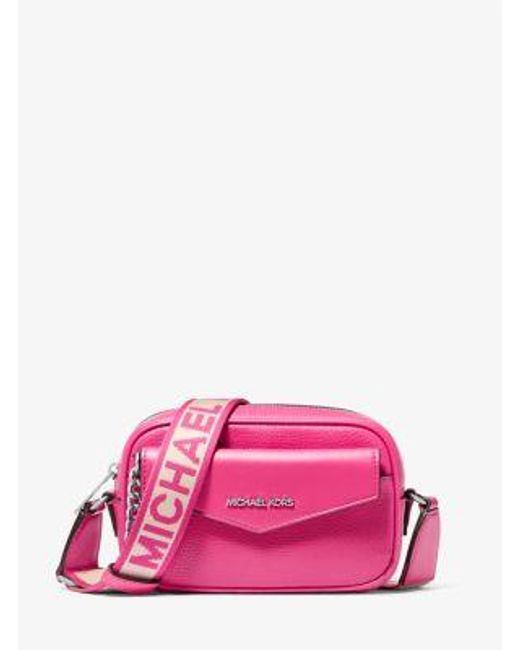 Michael Kors Pink Maisie Small Pebbled Leather 2-In-1 Camera Bag