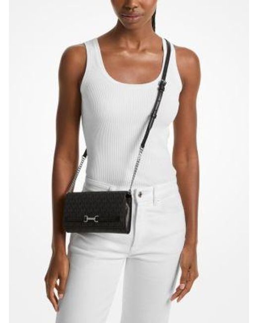 Michael Kors Gray Carson Large Signature Logo Convertible Crossbody Bag