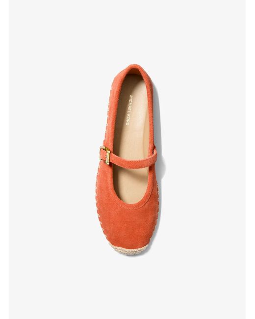 MICHAEL Michael Kors Red Mk Lynn Suede Ballet Espadrille