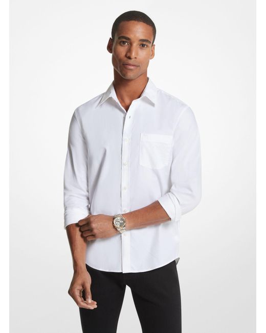 Camicia slim-fit in misto cotone di Michael Kors in White da Uomo