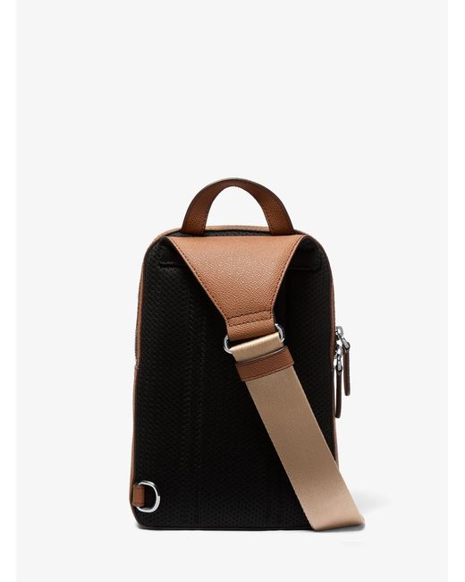 Michael Kors Brown Hudson Signature Logo Sling Pack for men