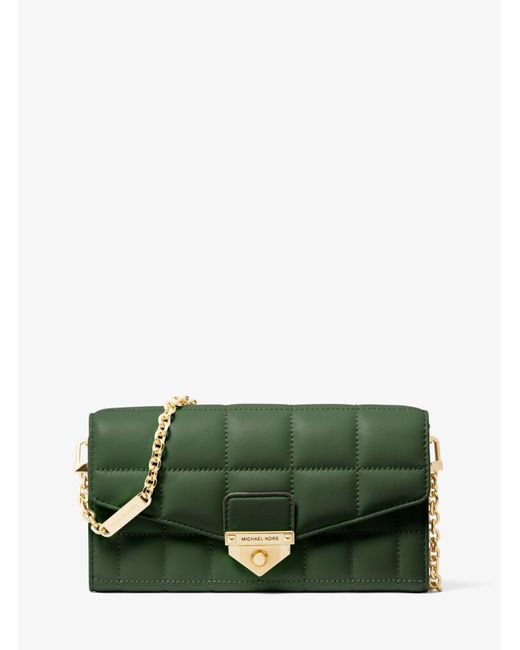 Michael Kors Green Soho Large Quilted Leather Convertible Shoulder Bag