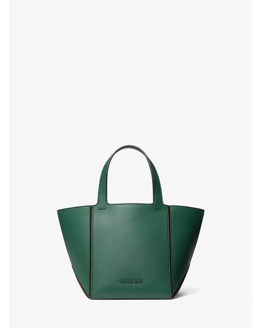 Michael Kors Green Jordi Small Leather Tote Bag
