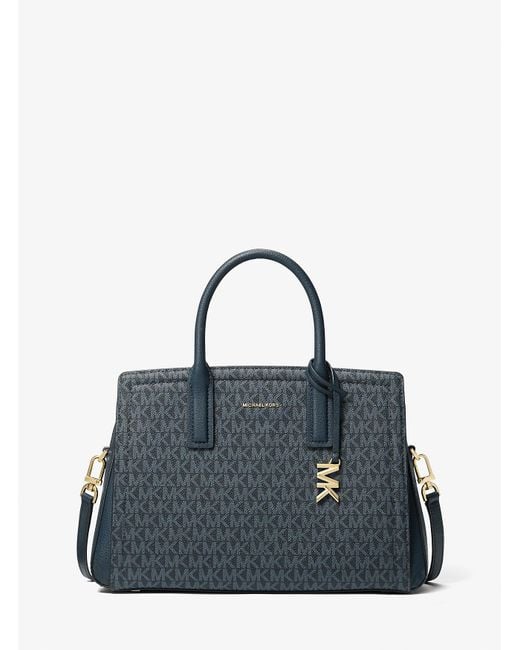 Mk Borsa A Mano Laila Media Con Logo di MICHAEL Michael Kors in Blue