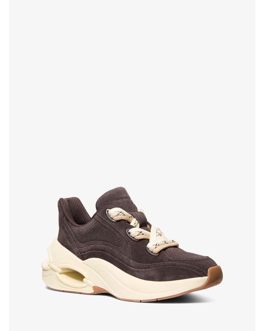 MICHAEL Michael Kors White Mk Toni Suede Trainer