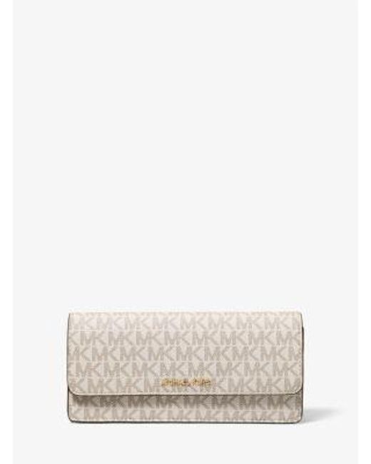 MICHAEL Michael Kors Natural Mk Jet Set Large Signature Logo Wallet