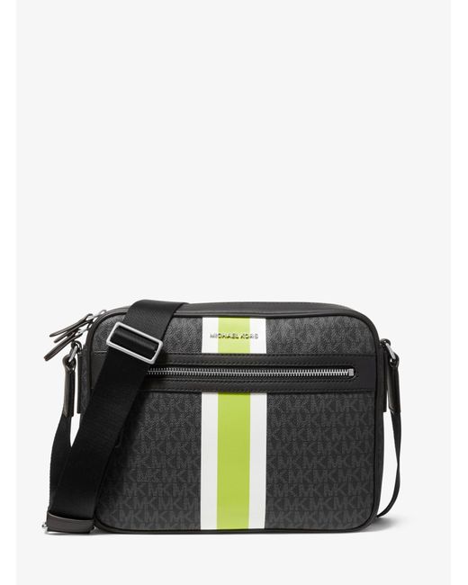 Michael Kors Black Hudson Logo Stripe Camera Bag for men