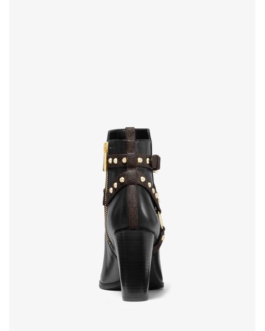 michael michael kors preston studded leather boot