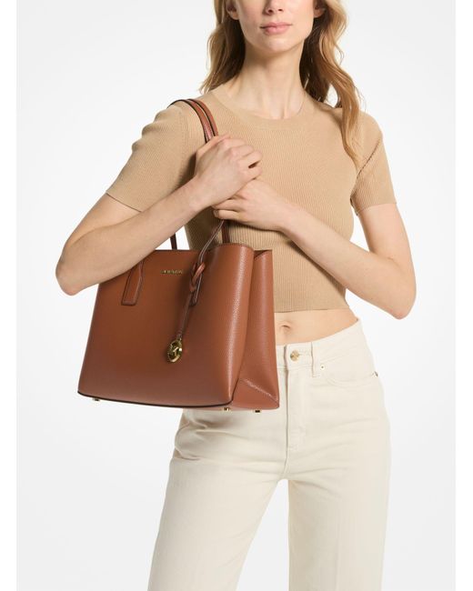 Michael Kors Brown Ruthie Medium Pebbled Leather Tote Bag