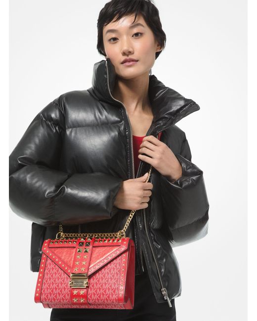 Michael Kors Multicolor Quilted Faux Leather Puffer Jacket
