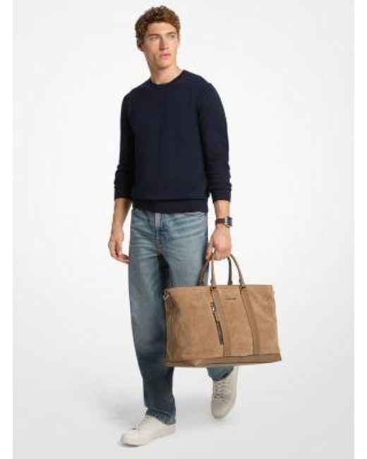 Michael Kors Natural Hudson Suede Tote Bag for men
