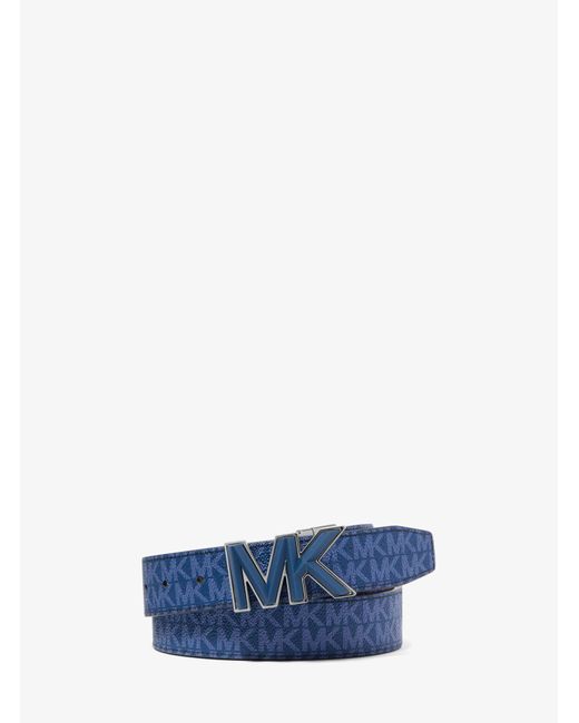Michael Kors Canvas Logo Belt in Blue 