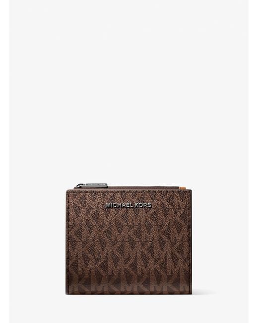 Michael Kors Brown Mk Hudson Signature Logo Wallet for men