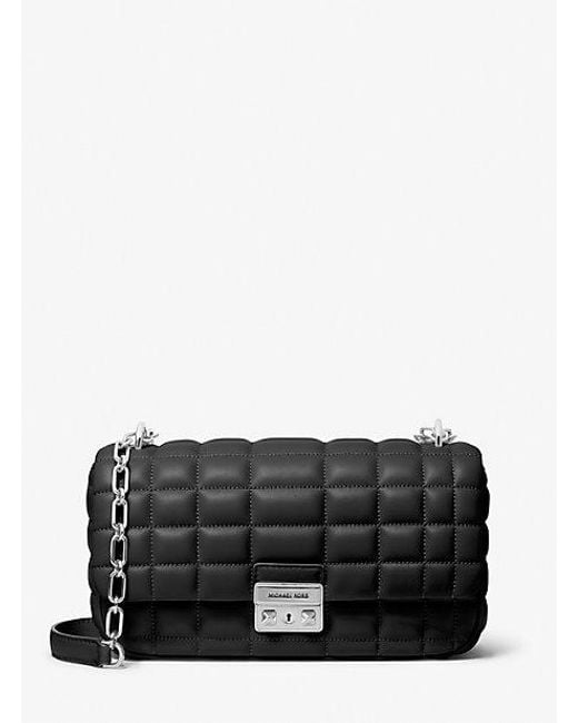 Michael Kors Black Mk Tribeca Large Quilted Leather Shoulder Bag