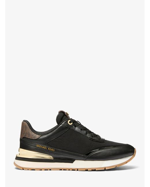 MICHAEL Michael Kors White Mk Nova Leather And Nylon Trainer