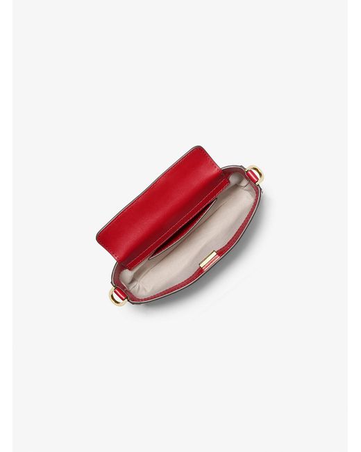 Mk Petite Pochette Bryant Convertible Métallisée À Logo Signature Michael Kors en coloris Red