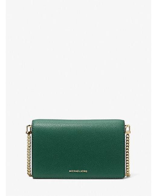 MICHAEL Michael Kors Green Jet Set Medium Pebbled Leather Crossbody Bag