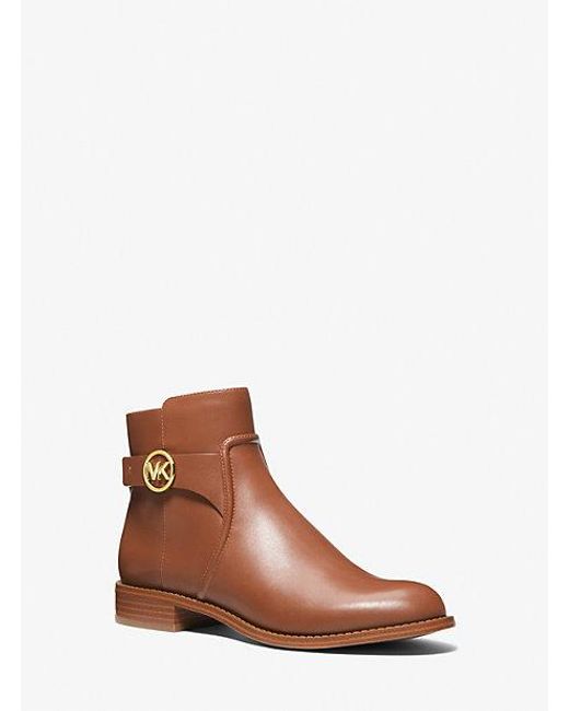Michael Kors Brown Carmen Leather Ankle Boot