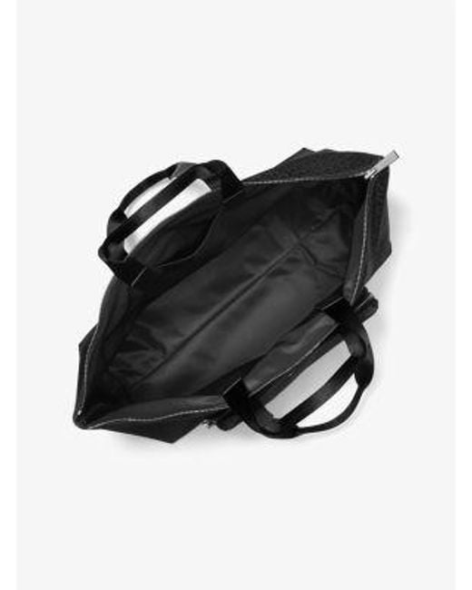 Mk Borsa Tote Tanner Grande Reversibile E Ripiegabile Con Stampa Logo di MICHAEL Michael Kors in Black