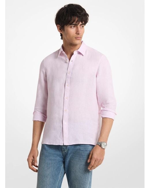 Michael Kors White Linen Shirt for men