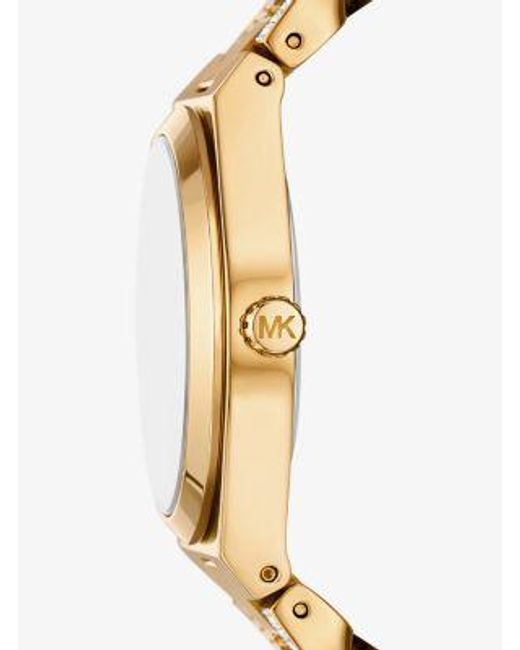 Mk Orologio Lennox Con Maglie A Catena Tonalità E Pavé di Michael Kors in Metallic