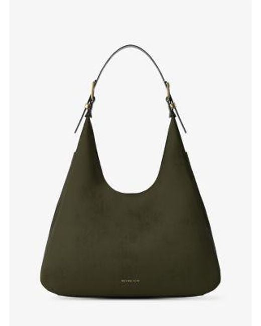 Michael Kors Green Mk Nolita Large Nubuck Hobo Shoulder Bag