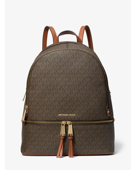 Zaino Rhea grande con logo di MICHAEL Michael Kors in Brown