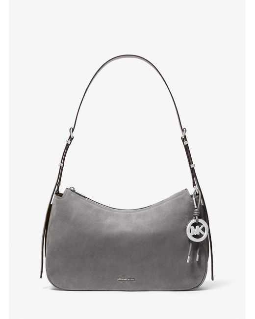 Michael Kors Gray Nolita Medium Nubuck Shoulder Bag