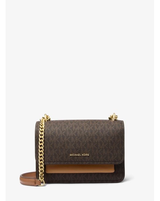MICHAEL Michael Kors Brown Mk Claire Small Signature Logo Crossbody Bag