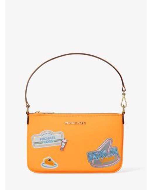 Michael Kors Orange Jet Set Small Embellished Convertible Wristlet