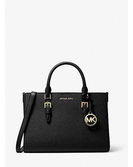 Michael Kors Black Charlotte Medium Saffiano Leather 2-in-1 Tote Bag