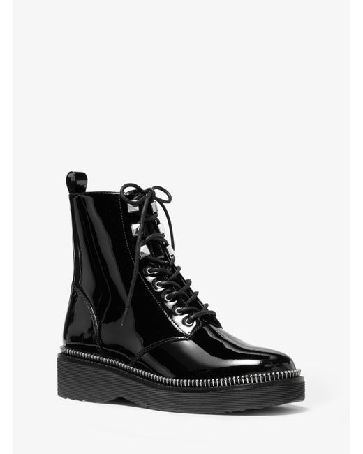 michael kors haskell combat boots black