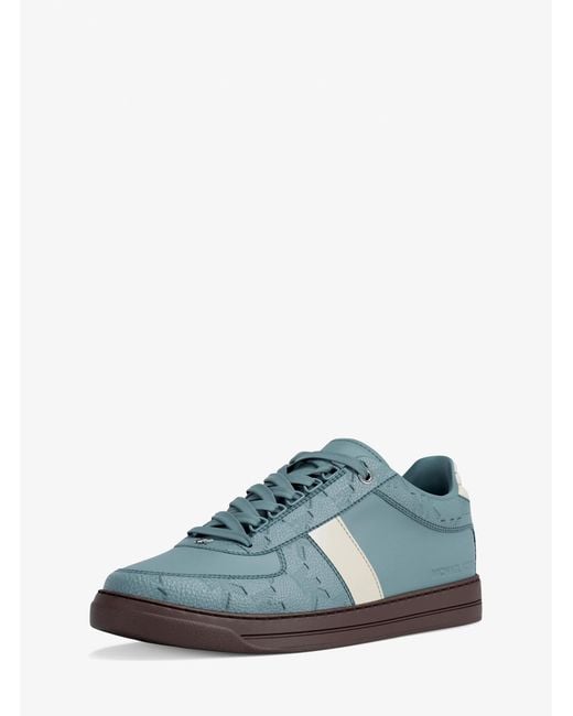 Michael Kors Blue Brady Logo Embossed Leather Sneaker for men