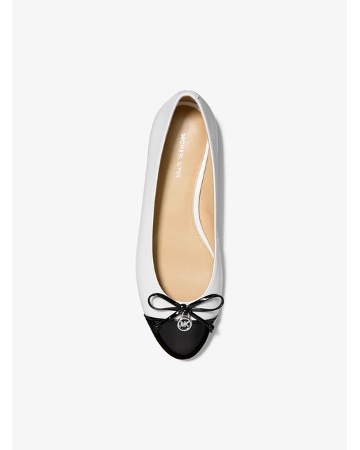 MICHAEL Michael Kors White Mk Piper Flex Leather Ballet Flat