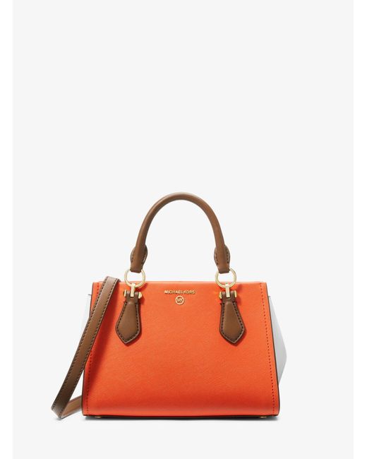 MICHAEL Michael Kors Orange Marilyn Small Color-block Saffiano Leather Crossbody Bag