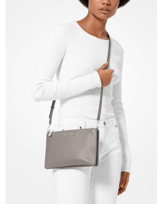 Grey Michael Kors Purse Crossbody Bag With Zipper
