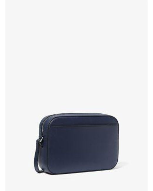 Michael Kors Blue Jet Set Large Saffiano Leather Crossbody Bag