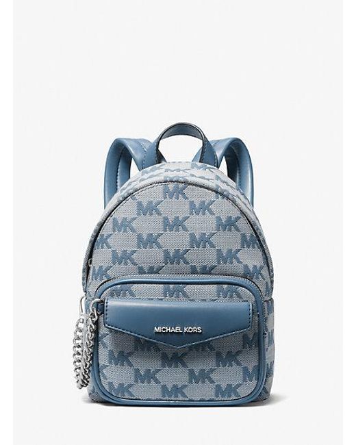 Michael Kors Blue Maisie Extra-small Logo Jacquard 2-in-1 Backpack