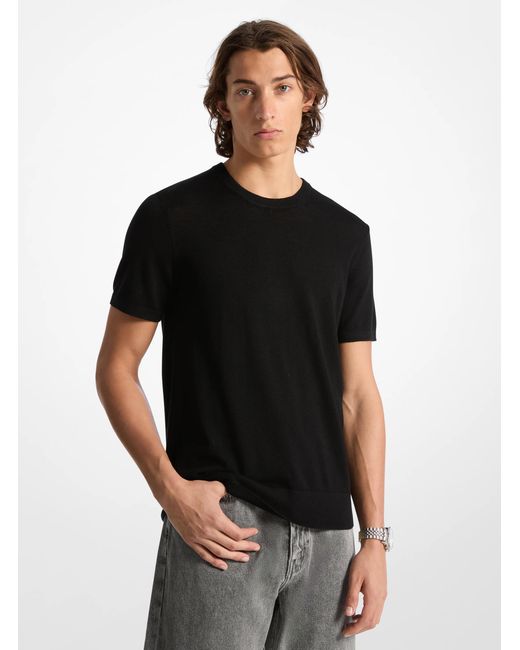 Michael Kors Black Mk Wool T-Shirt for men